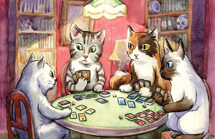 Cats playing Magic